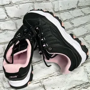 Baskets De Course Avia Femme Noir Et Rose - Taille 8.5 US (40 EUR) - Semelle Mémoire De Forme - Occasion